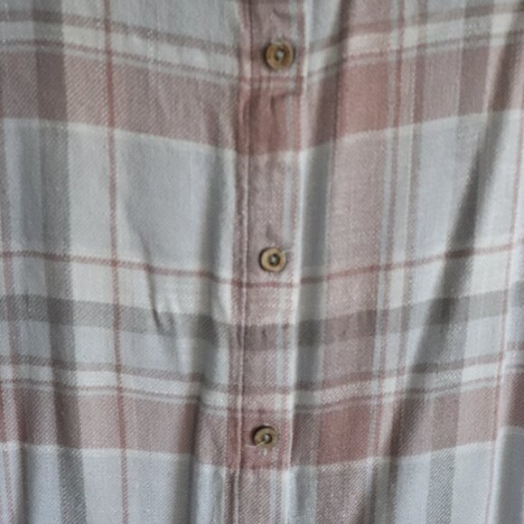 Torrid Womens Pink Sz 2 Abbey Plaid Buttoned Woven Short Sleeve Pullover Blouse - Picture 7 of 13